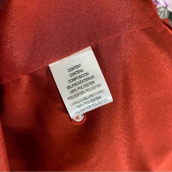 WAYF Floral Puff Sleeve Ruffle Layer Red & Violet Polka Dot Dress NWT Small - Picture 10 of 10